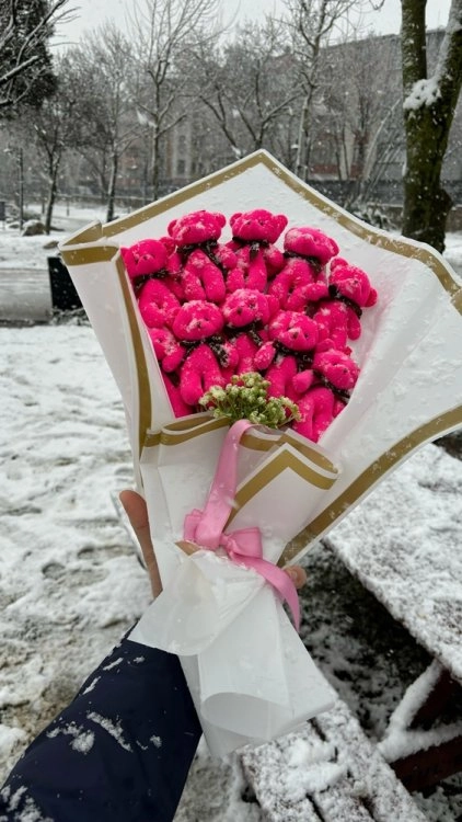 10'Lu Pembe Peluş Ayı Buketi