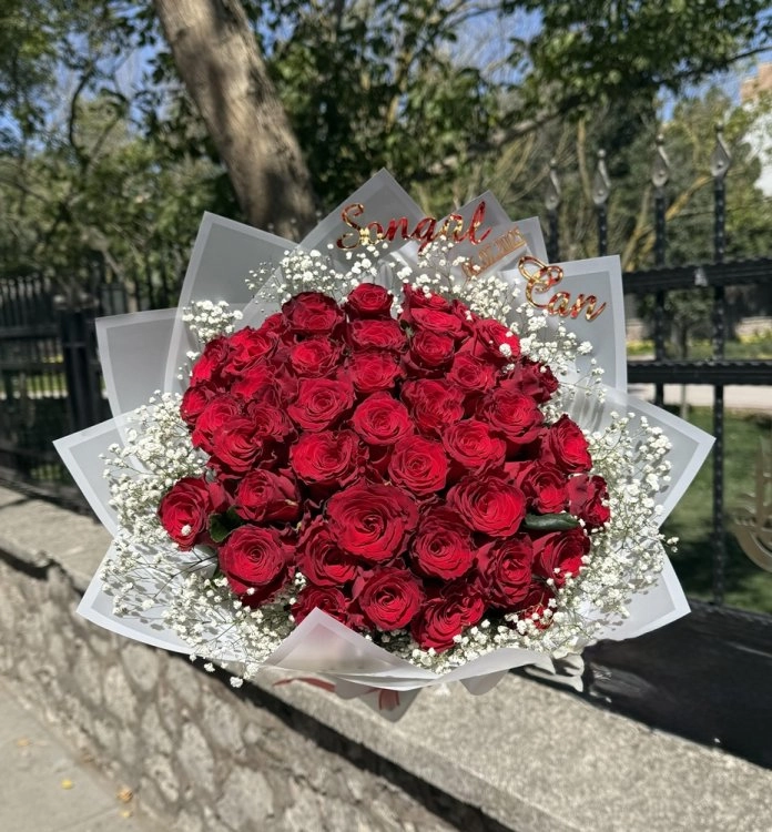 41'Li Canlı Gül Buketi