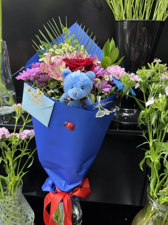 Minnoş Buket Mavi Ayılı